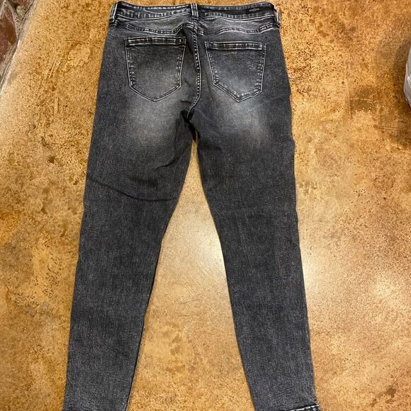 Liverpool black acid washed Abby‎ Ankle High Rise Ankle Skinny Jeans - Picture 8 of 9